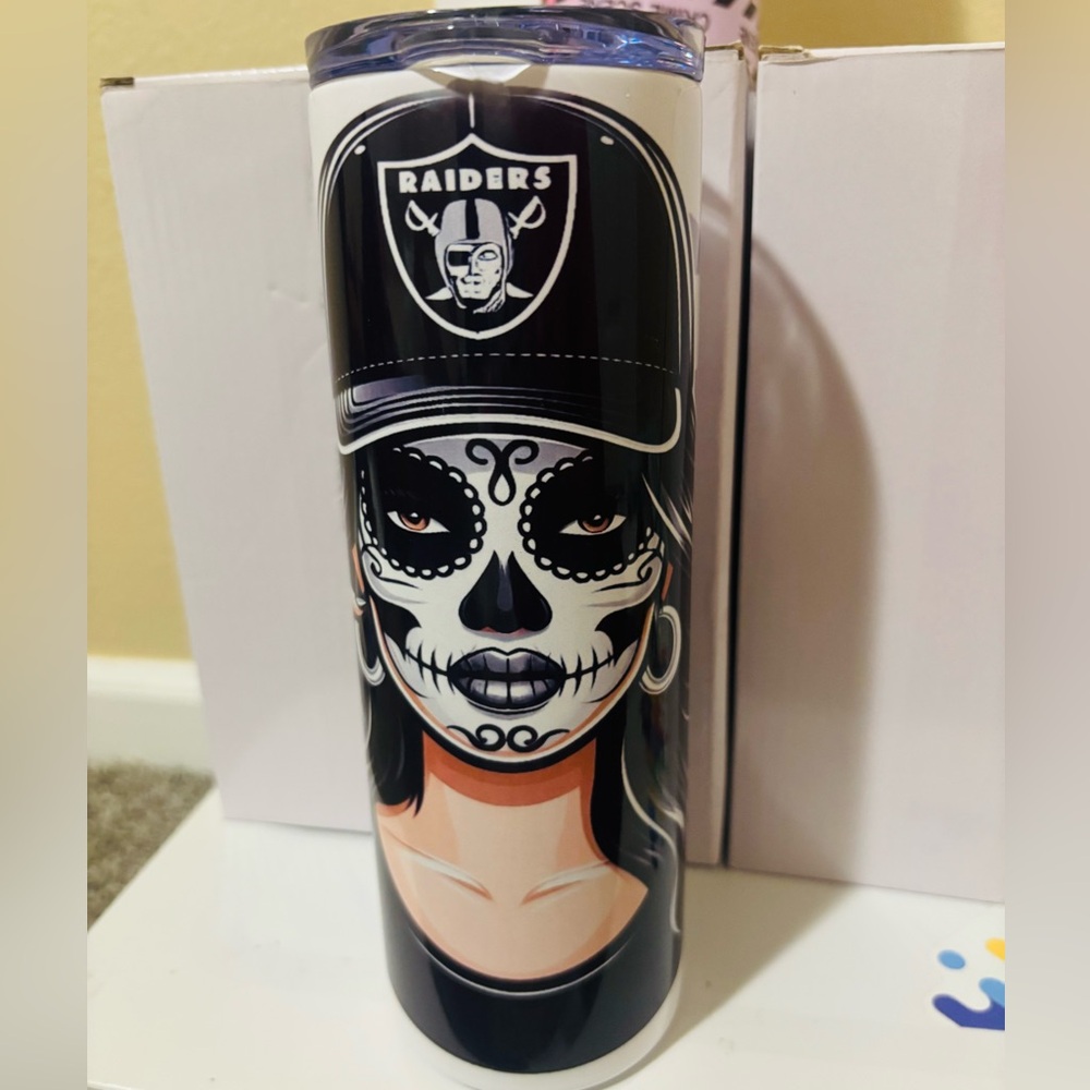 NFL Raiders Black and White Tumbler